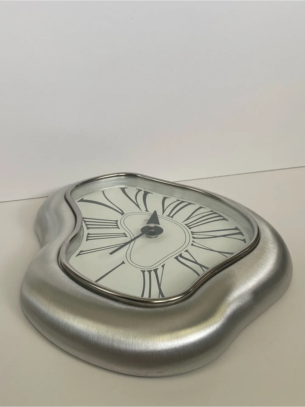 Vintage Kitch Verichron melting wall clock aluminum Salvador Dali inspired RARE